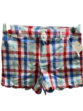 Crown & Ivy Patriotic Checker Short Scallop Edge Girls 10